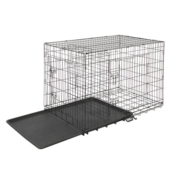 48" Pet Kennel Cat Dog Folding Steel Crate Animal Playpen Wire Metal Doba